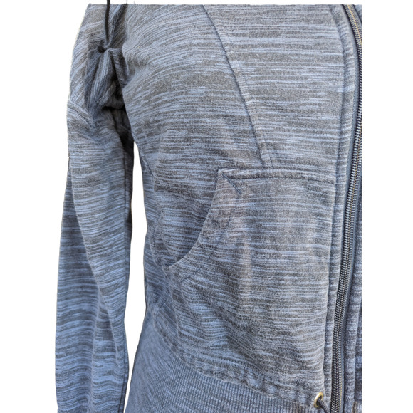 Athleta Tiger Terry Hoodie Front Zip Deep Indigo Blue Jacket - Picture 5 of 10